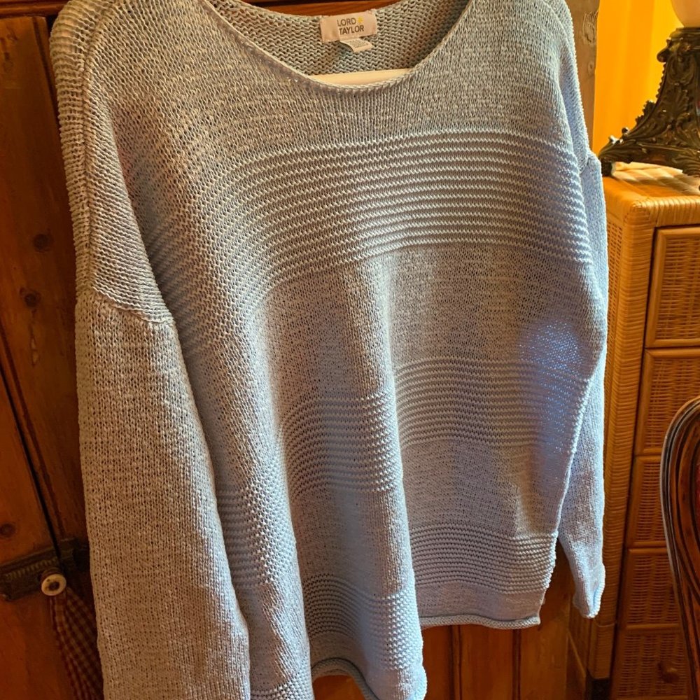 Lord Taylor, Sweater, summer, blue sky, size 10.